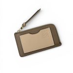 LOEWE визитница на молнии коричневая с бежевым карманом