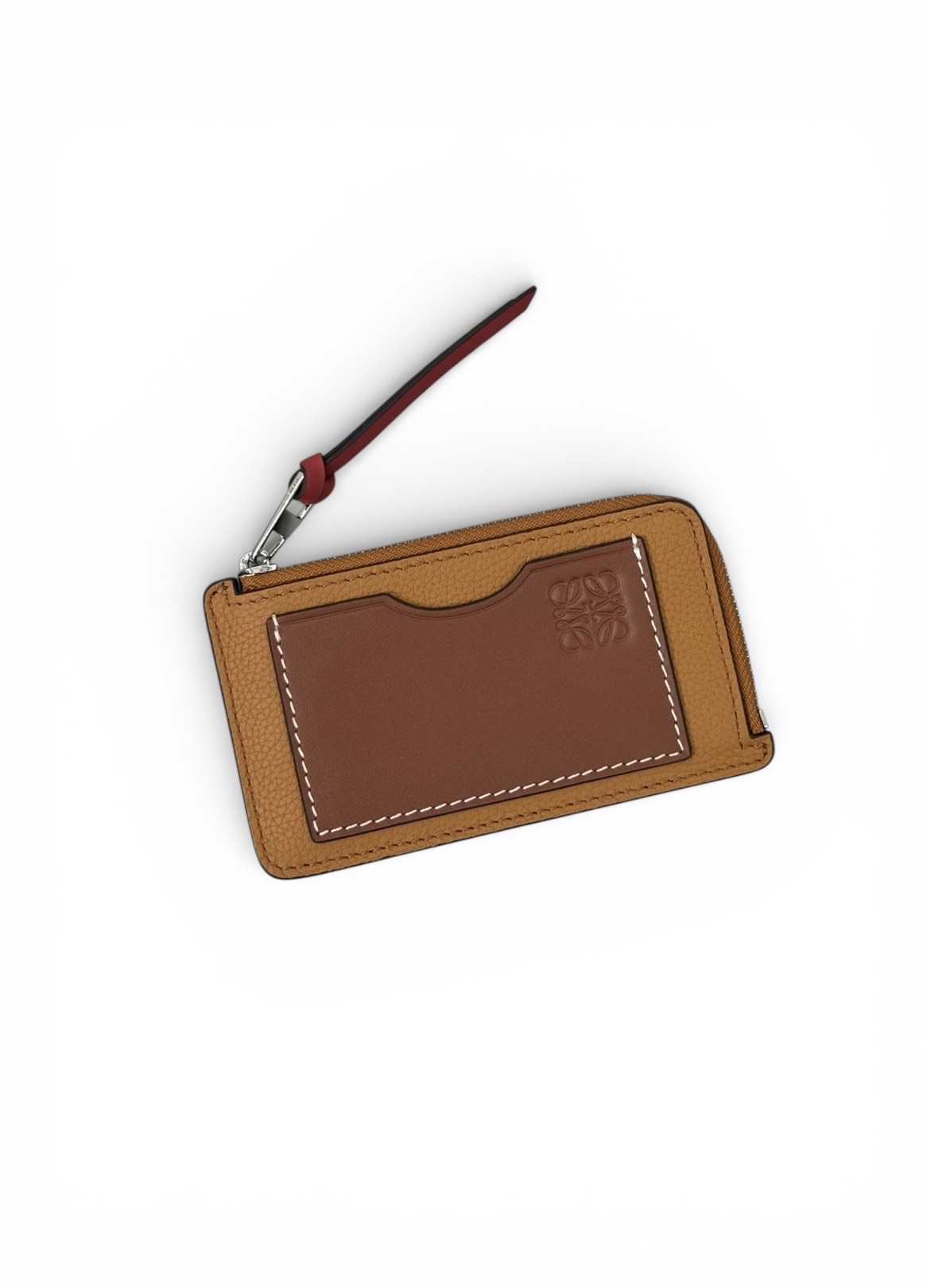 loewe-vizitnicza-na-molnii-ryzhaya-s-korichnevym-karmanom.jpg LOEWE визитница на молнии рыжая с коричневым карманом — изображение 1