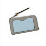 LOEWE визитница на молнии серая с голубым карманом