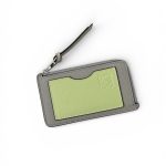 LOEWE визитница на молнии серая с зеленым карманом