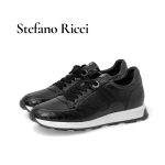 SR кроссовки комбинированные кожа и кожа крокодила черные