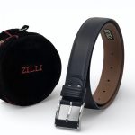 ZILLI  ремень гладкая кожа темно-синий серебро